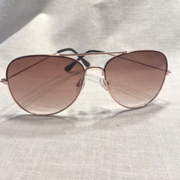 Aviator Sunglasses Gold Frame Brown Lenses Mens Womens Case Included - Picture 4 of 5